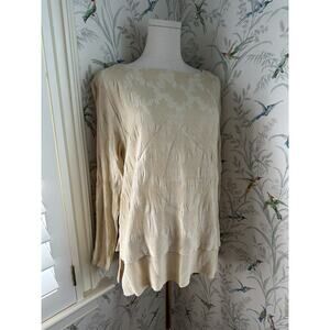 Vintage Susan Bristol Embroidered Blouse Size M Beautiful 3/4 Sleeve Made In USA